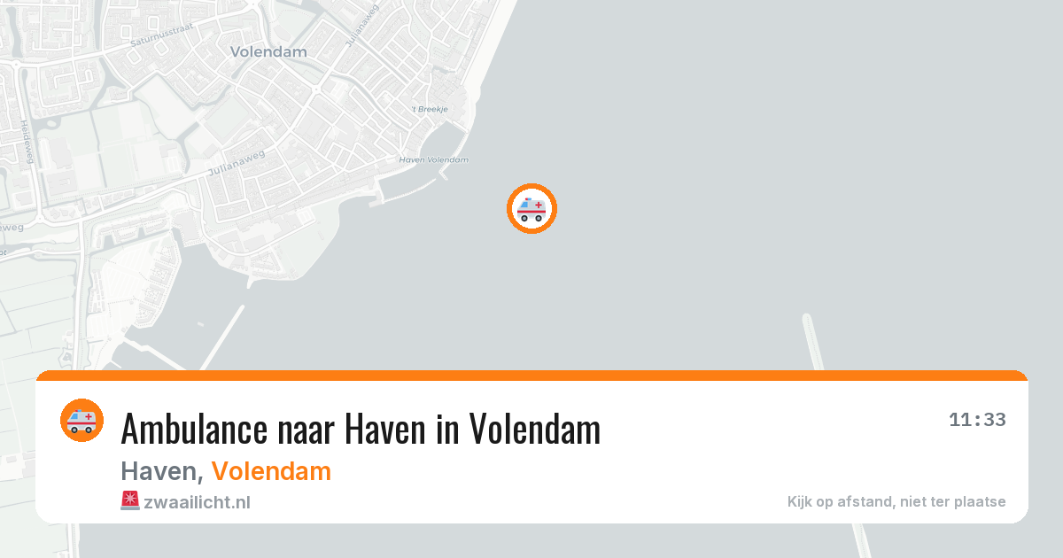 Ambulance naar Haven in Volendam — 9 aug 2026