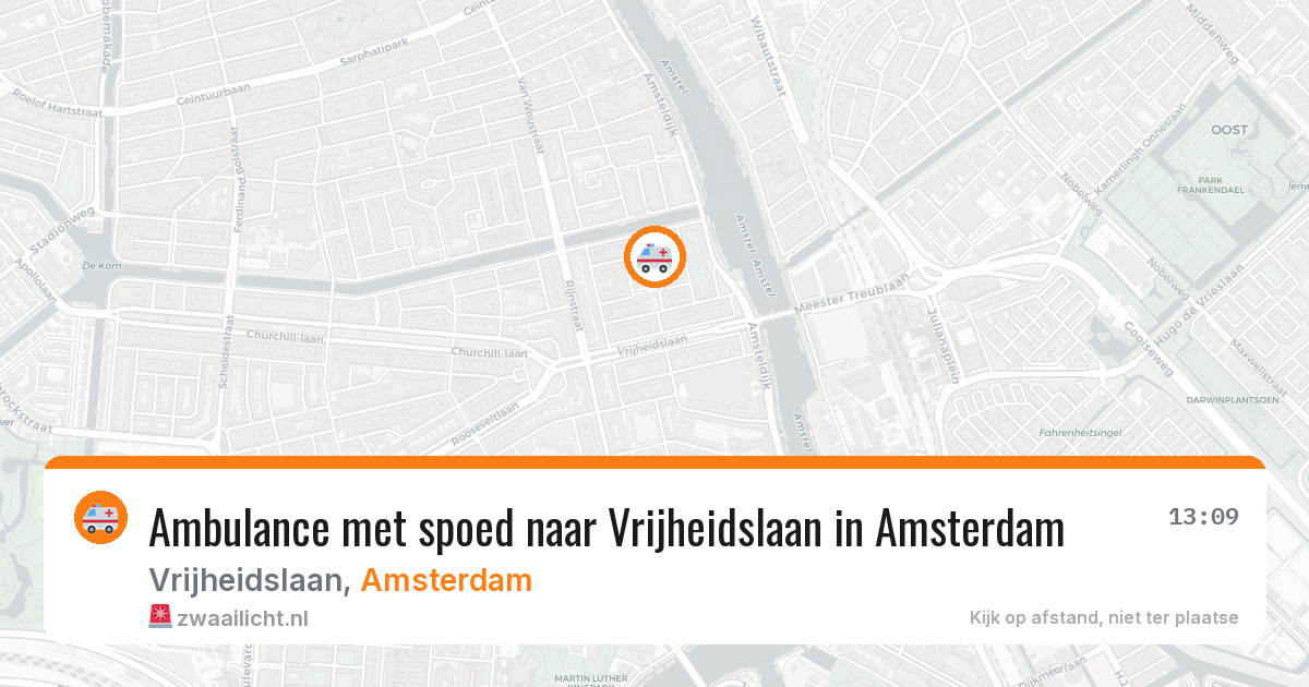 Ambulance met spoed naar Vrijheidslaan in Amsterdam — 11 aug 2026
