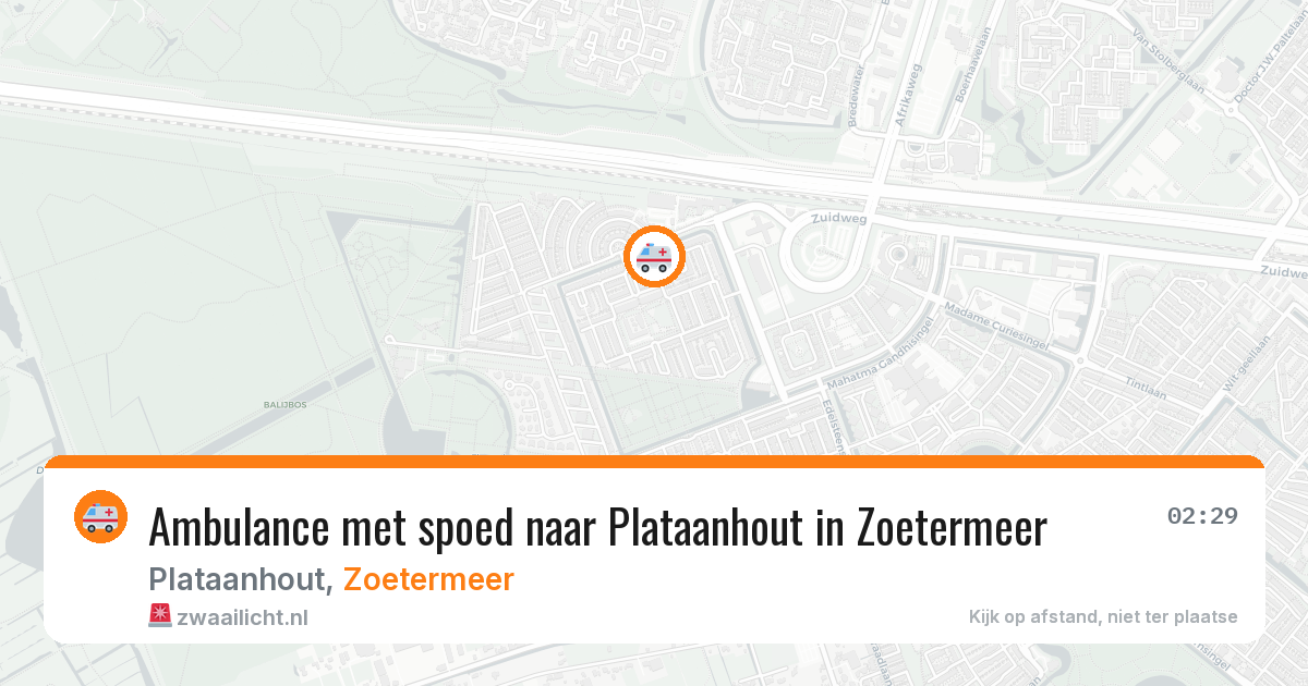 Ambulance met spoed naar Plataanhout in Zoetermeer — 15 aug 2026