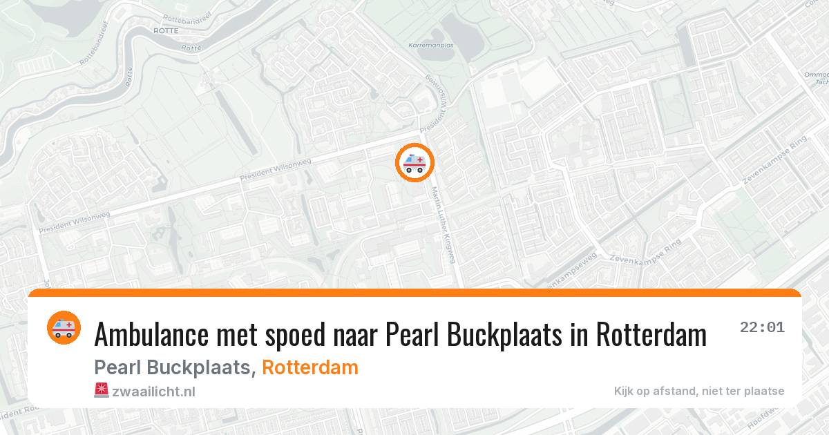 Ambulance met spoed naar Pearl Buckplaats in Rotterdam — 24 mei 2026