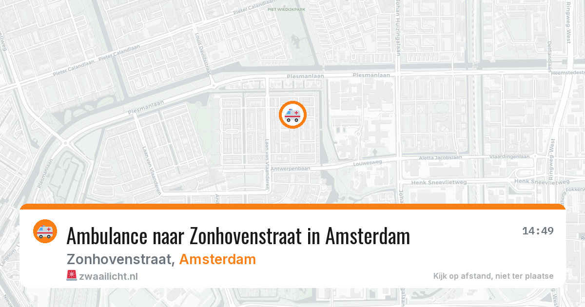 Ambulance naar Zonhovenstraat in Amsterdam — 8 jun 2026