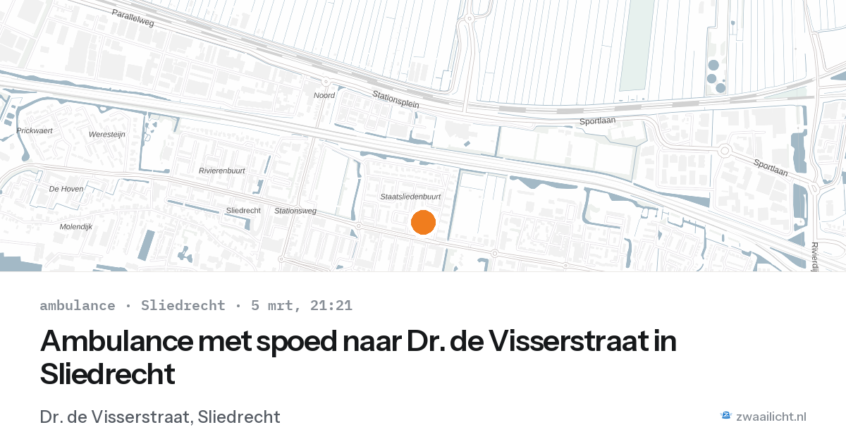 Ambulance met spoed naar Dr. de Visserstraat in Sliedrecht — 5 mrt 2026