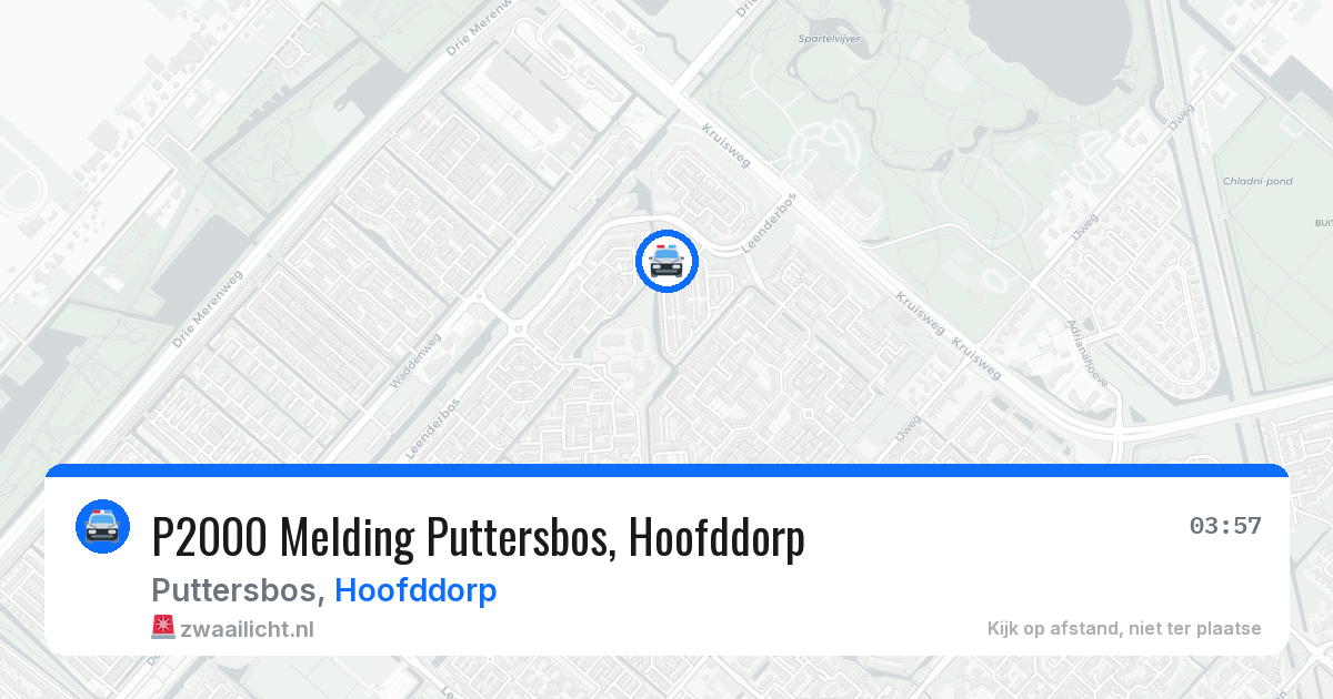 P2000 Melding Puttersbos, Hoofddorp — 30 mrt 2026