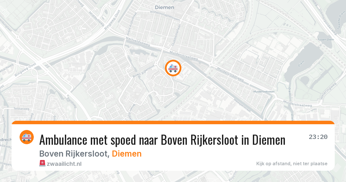 Ambulance met spoed naar Boven Rijkersloot in Diemen — 10 mrt 2026