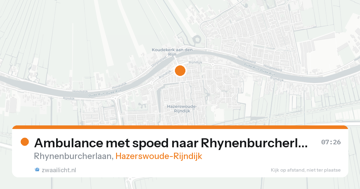 Ambulance met spoed naar Rhynenburcherlaan in Hazerswoude-Rijndijk — 7 jun 2026