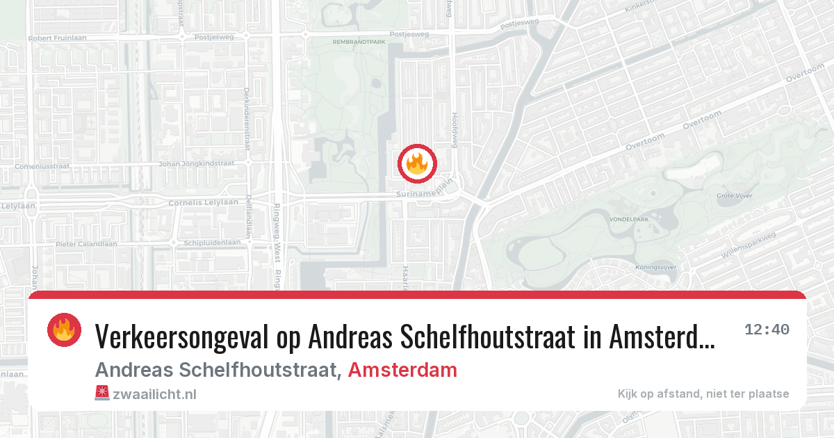 Verkeersongeval op Andreas Schelfhoutstraat in Amsterdam — 23 mrt 2026