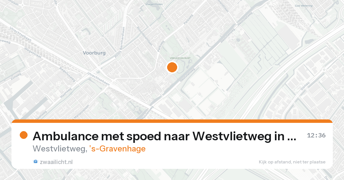Ambulance met spoed naar Westvlietweg in 's-Gravenhage — 15 aug 2026