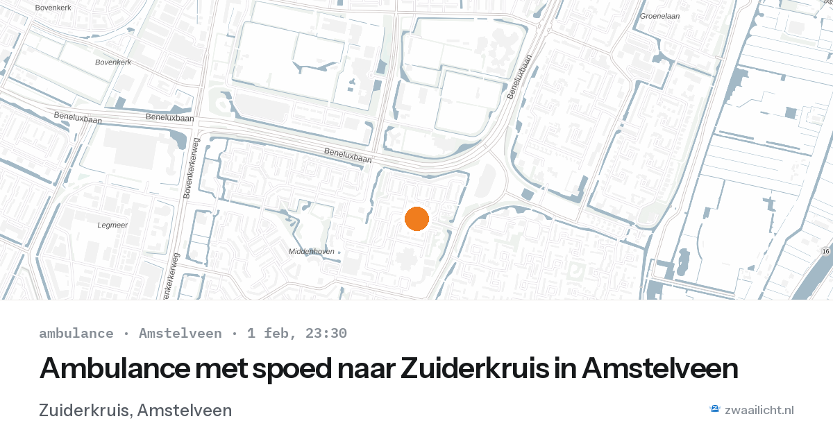Ambulance met spoed naar Zuiderkruis in Amstelveen — 1 feb 2026