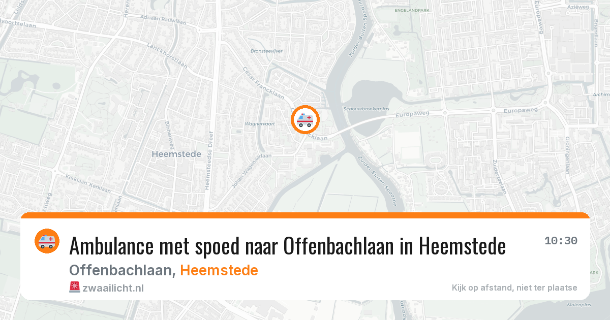 Ambulance met spoed naar Offenbachlaan in Heemstede — 13 aug 2026