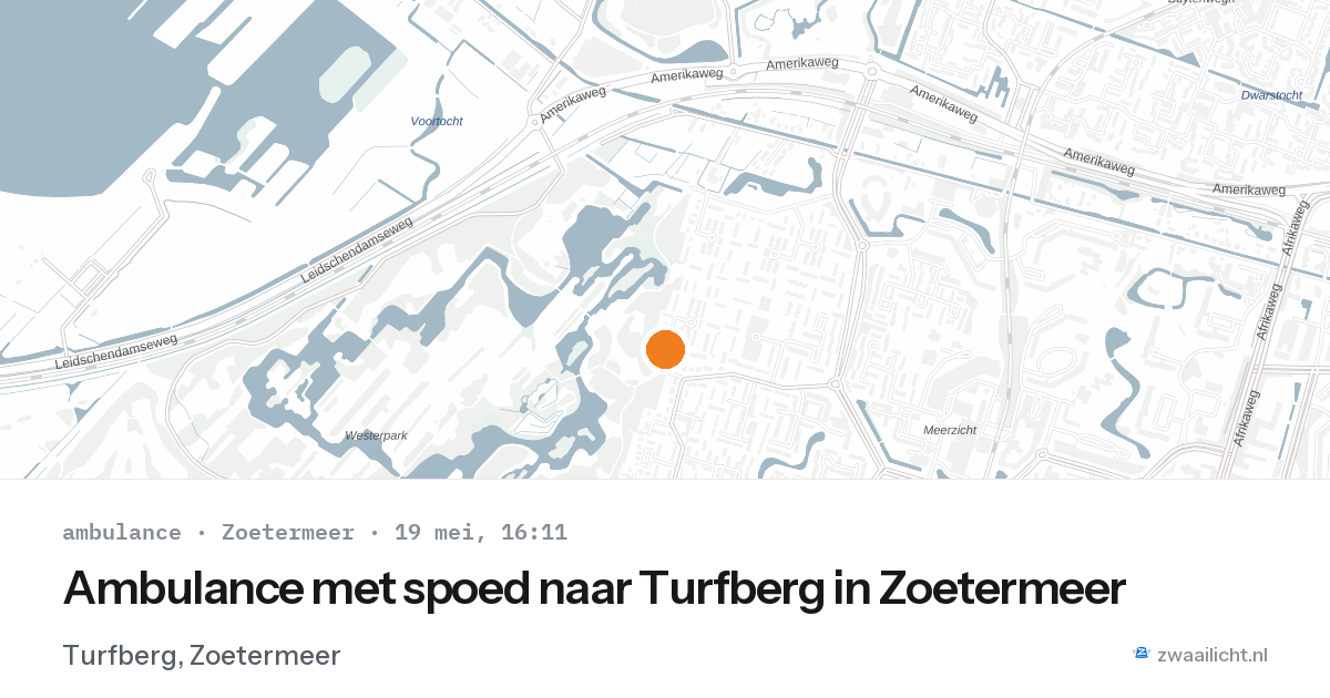 Ambulance met spoed naar Turfberg in Zoetermeer — 19 mei 2026