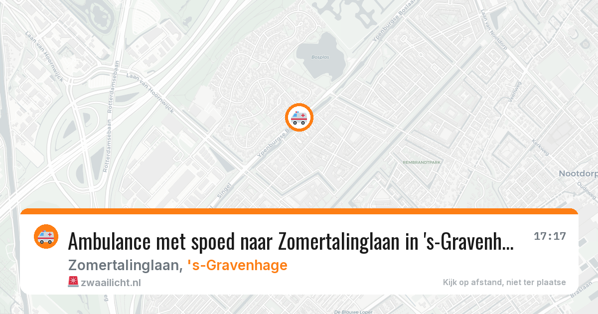 Ambulance met spoed naar Zomertalinglaan in 's-Gravenhage — 4 jun 2026