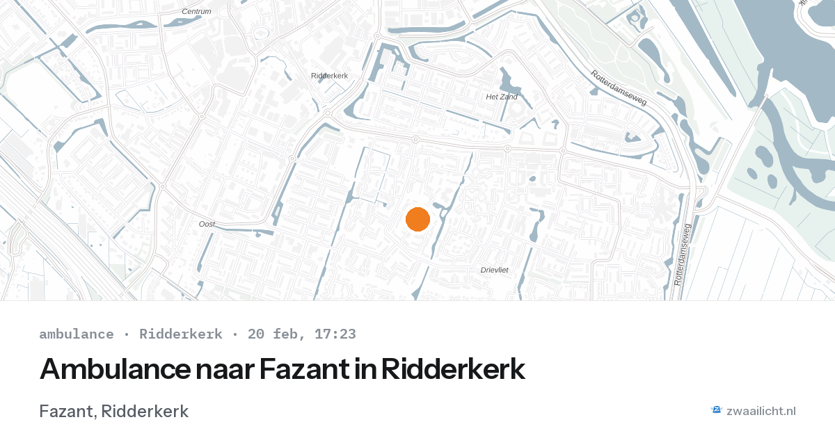 Ambulance naar Fazant in Ridderkerk — 20 feb 2026