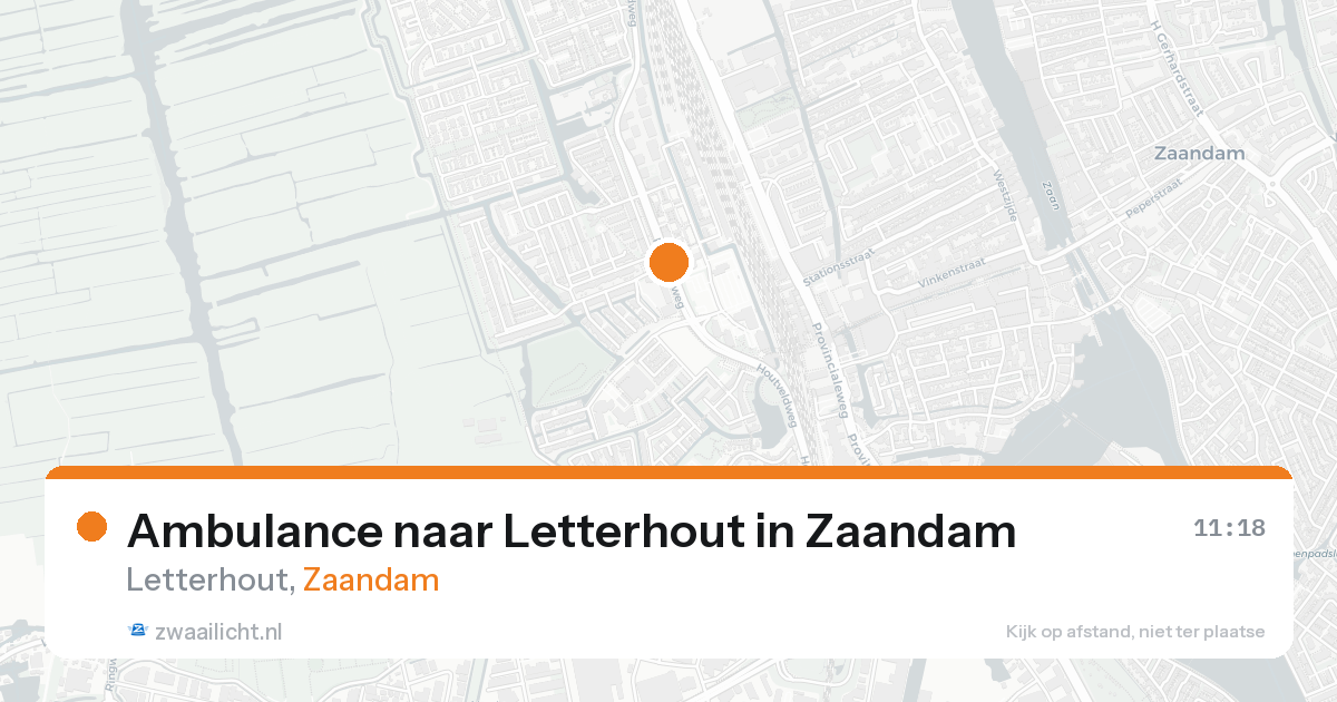 Ambulance naar Letterhout in Zaandam — 18 mei 2026