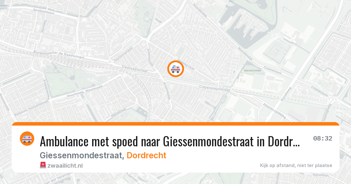 Ambulance met spoed naar Giessenmondestraat in Dordrecht — 27 jan 2026