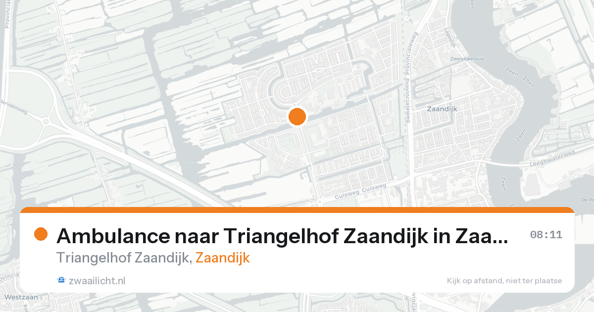 Ambulance naar Triangelhof Zaandijk in Zaandijk — 8 jun 2026