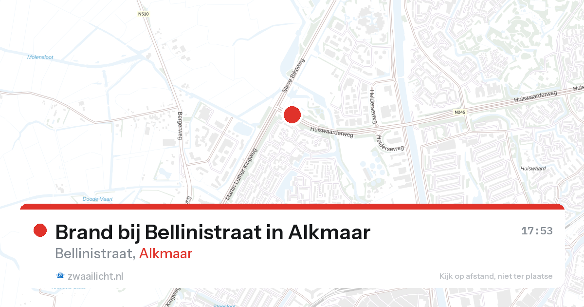 Brand bij Bellinistraat in Alkmaar — 16 mrt 2026