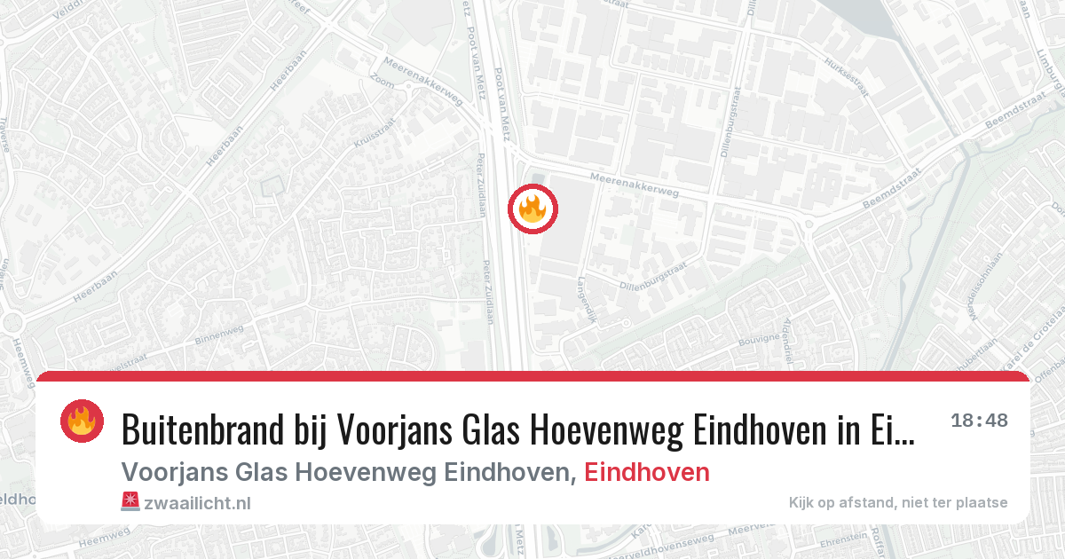 Buitenbrand bij Voorjans Glas Hoevenweg Eindhoven in Eindhoven — 12 jul 2026