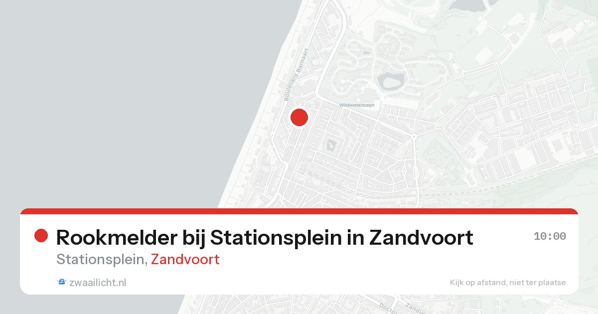 Rookmelder bij Stationsplein in Zandvoort — 20 aug 2026