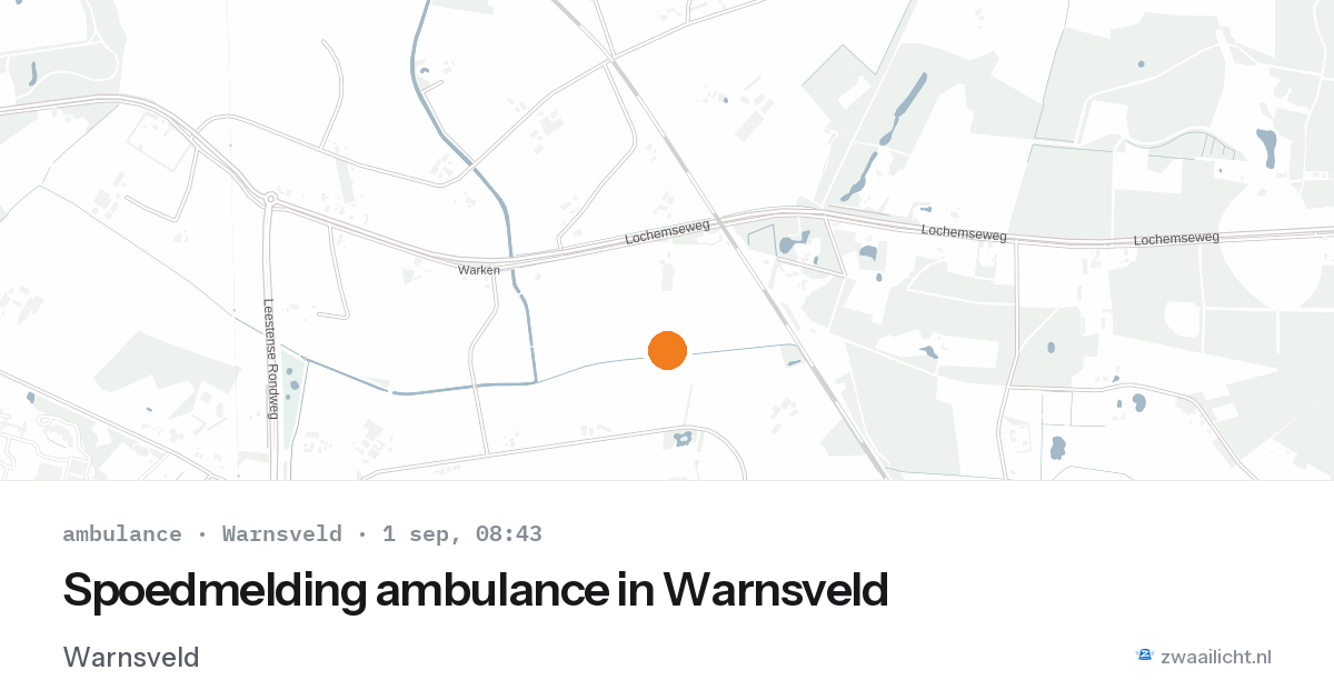Spoedmelding ambulance in Warnsveld — 1 sep 2026