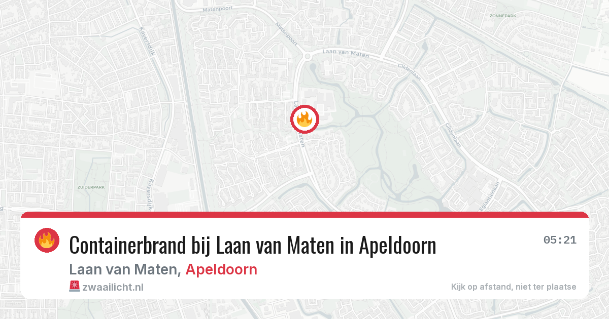 Containerbrand bij Laan van Maten in Apeldoorn — 7 apr 2026