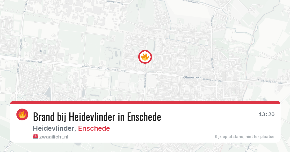 Brand bij Heidevlinder in Enschede — 4 jun 2026