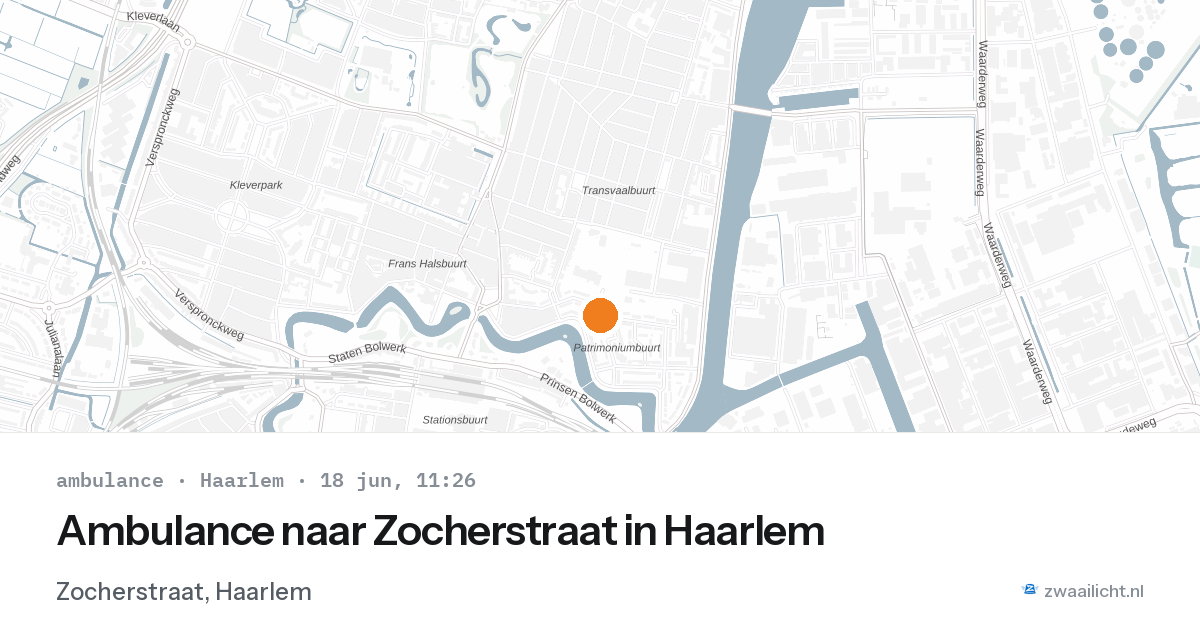Ambulance naar Zocherstraat in Haarlem — 18 jun 2026