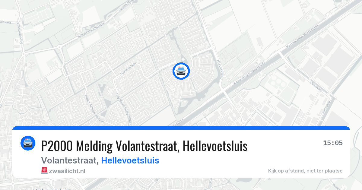 P2000 Melding Volantestraat, Hellevoetsluis — 10 jun 2026