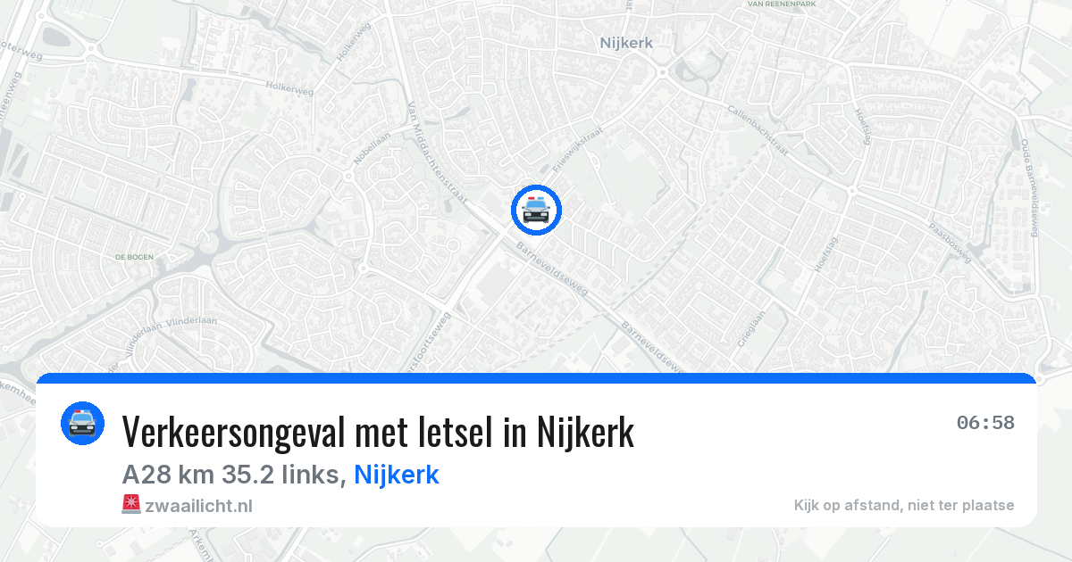 Verkeersongeval met letsel in Nijkerk — 15 jul 2026