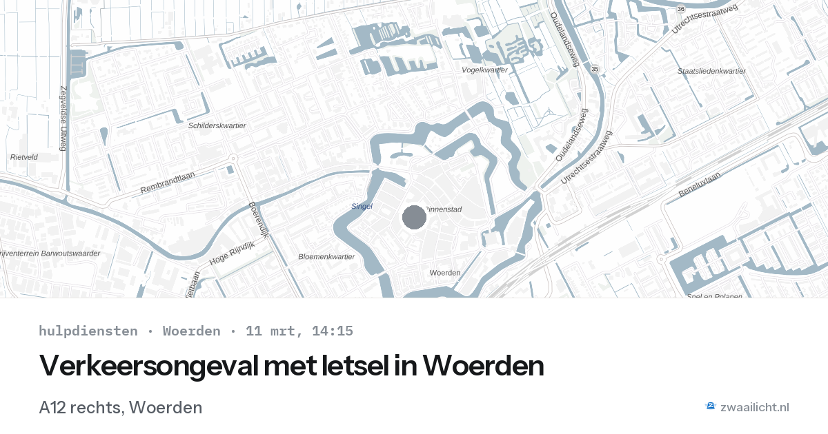 Verkeersongeval met letsel in Woerden — 11 mrt 2026