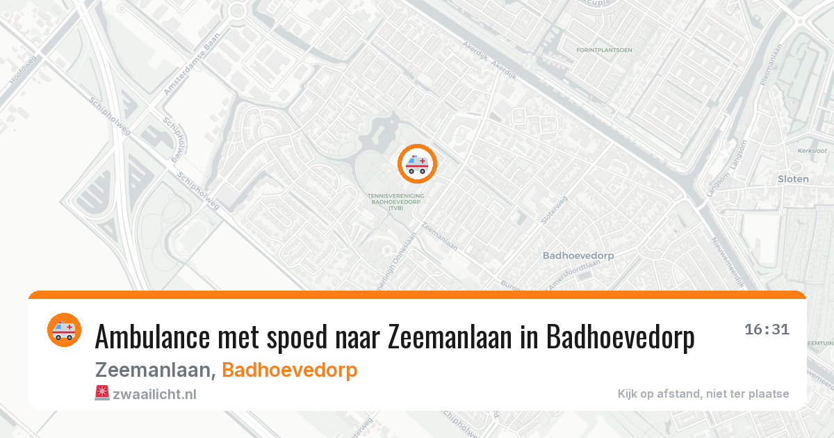 Ambulance met spoed naar Zeemanlaan in Badhoevedorp — 22 jun 2026