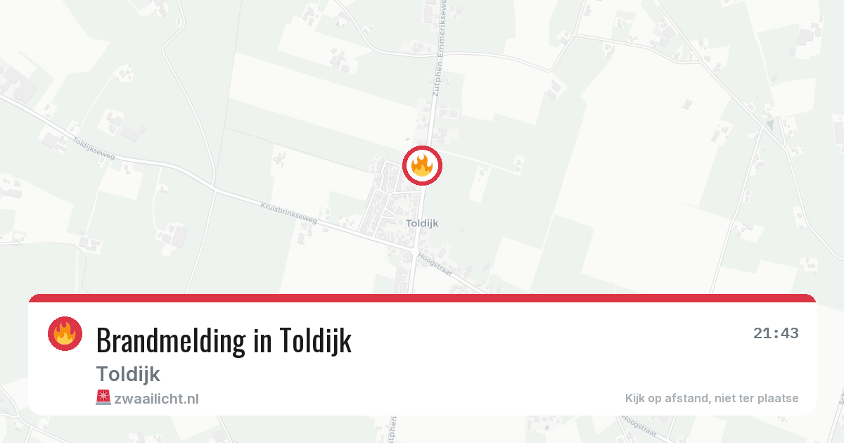 Brandmelding in Toldijk — 29 jul 2026