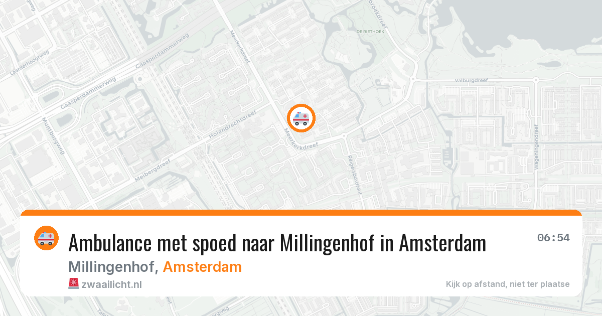 Ambulance met spoed naar Millingenhof in Amsterdam — 7 jun 2026