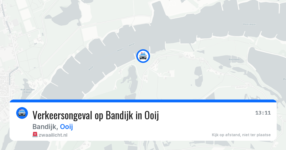 Verkeersongeval op Bandijk in Ooij — 15 jun 2026
