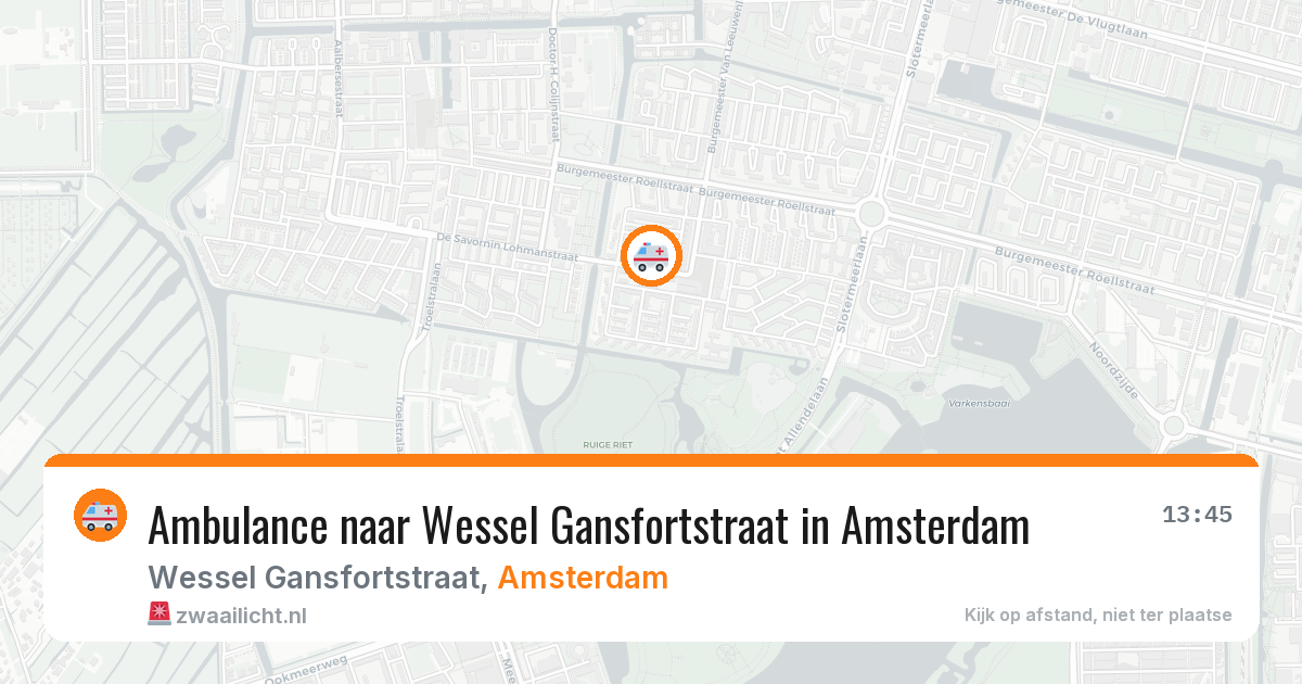 Ambulance naar Wessel Gansfortstraat in Amsterdam — 19 jun 2026