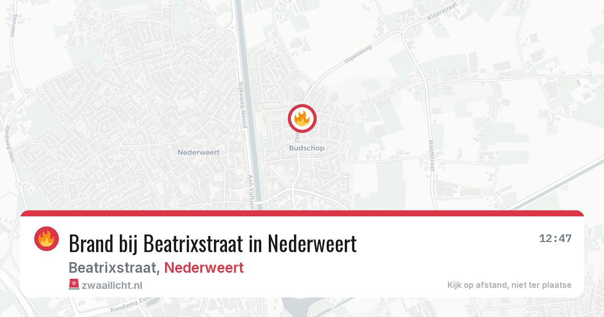 Brand bij Beatrixstraat in Nederweert — 6 mei 2026