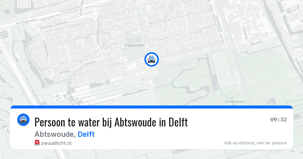 Persoon te water bij Abtswoude in Delft — 26 mei 2026