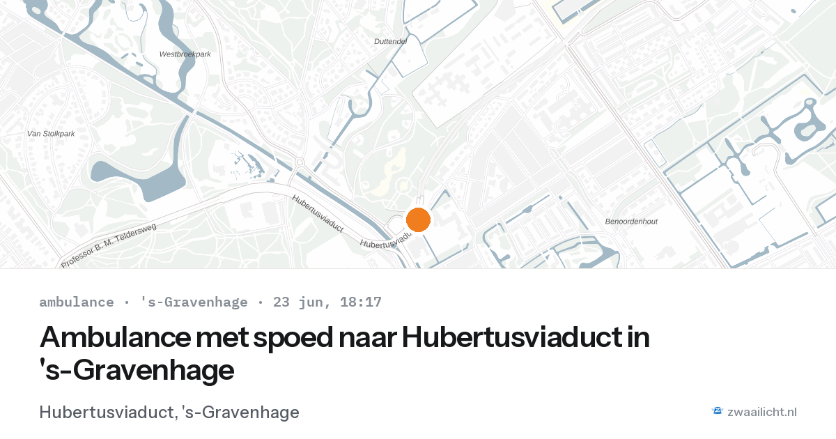 Ambulance met spoed naar Hubertusviaduct in 's-Gravenhage — 23 jun 2026