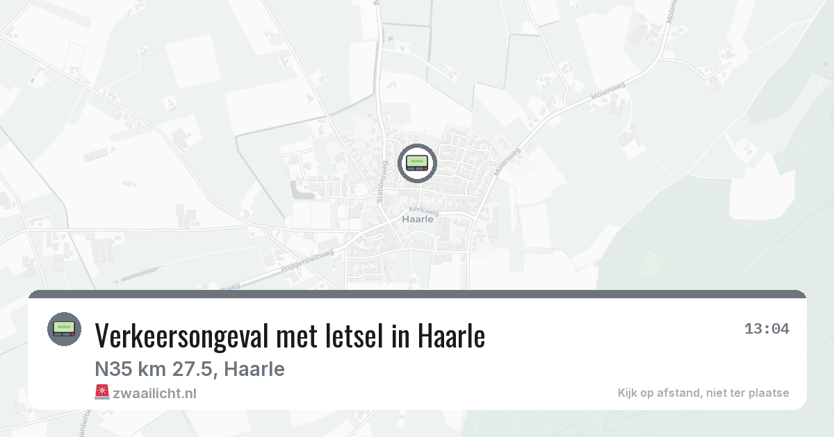 Verkeersongeval met letsel in Haarle — 19 jun 2026