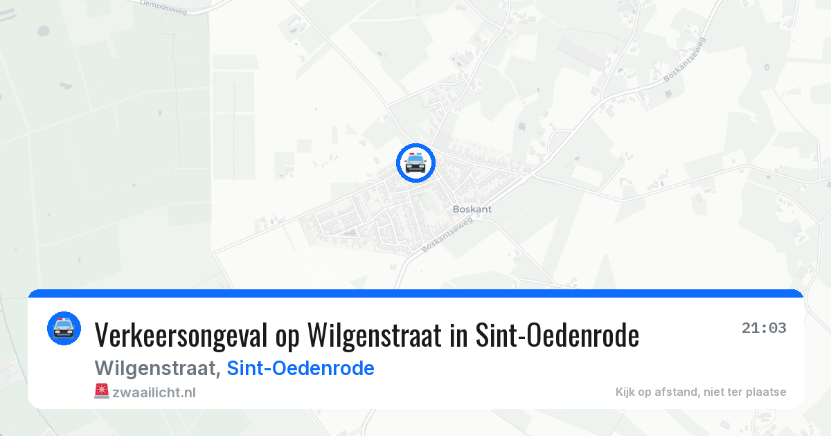 Verkeersongeval op Wilgenstraat in Sint-Oedenrode — 28 apr 2026