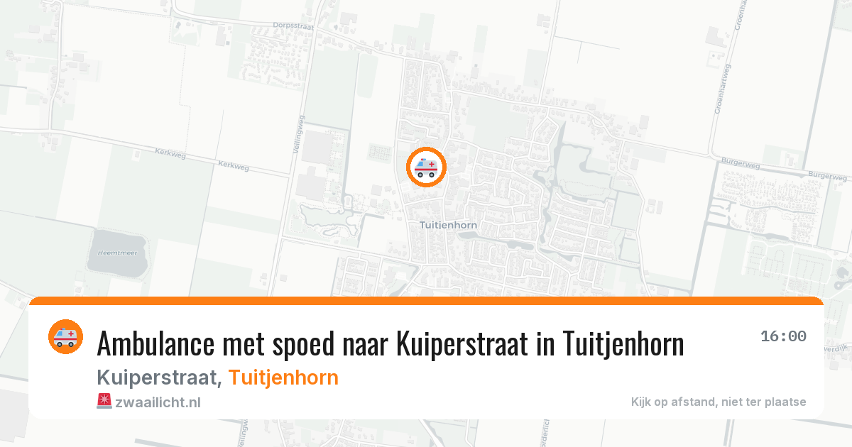 Ambulance met spoed naar Kuiperstraat in Tuitjenhorn — 24 jul 2026