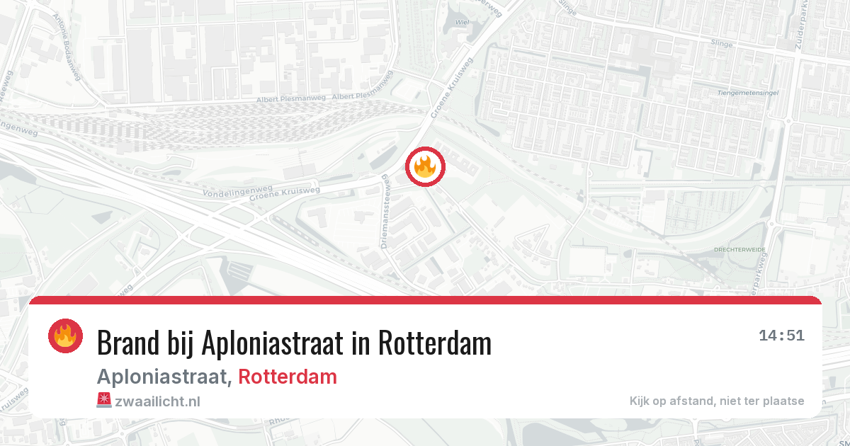 Brand bij Aploniastraat in Rotterdam — 4 aug 2026