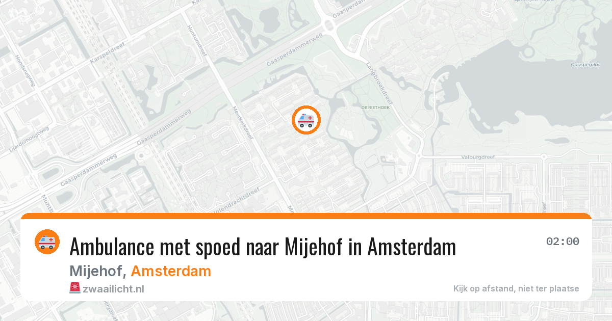 Ambulance met spoed naar Mijehof in Amsterdam — 13 aug 2026