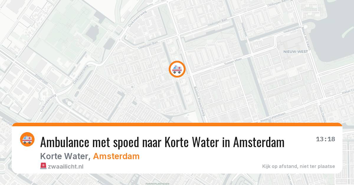 Ambulance met spoed naar Korte Water in Amsterdam — 19 mei 2026