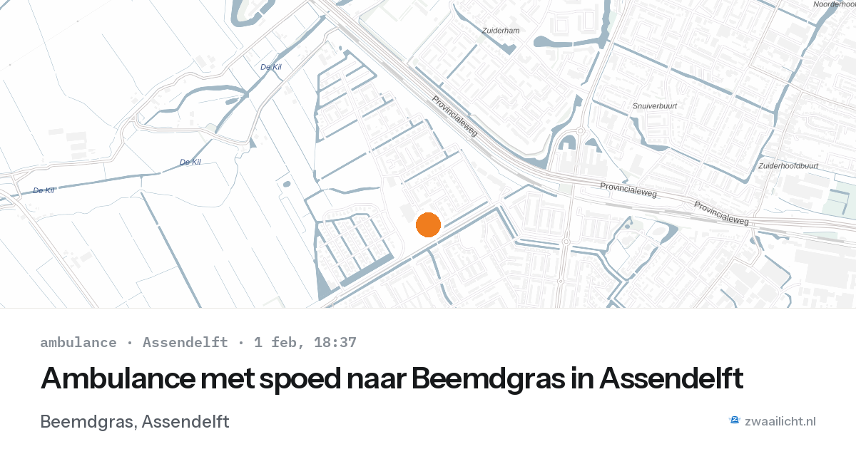Ambulance met spoed naar Beemdgras in Assendelft — 1 feb 2026