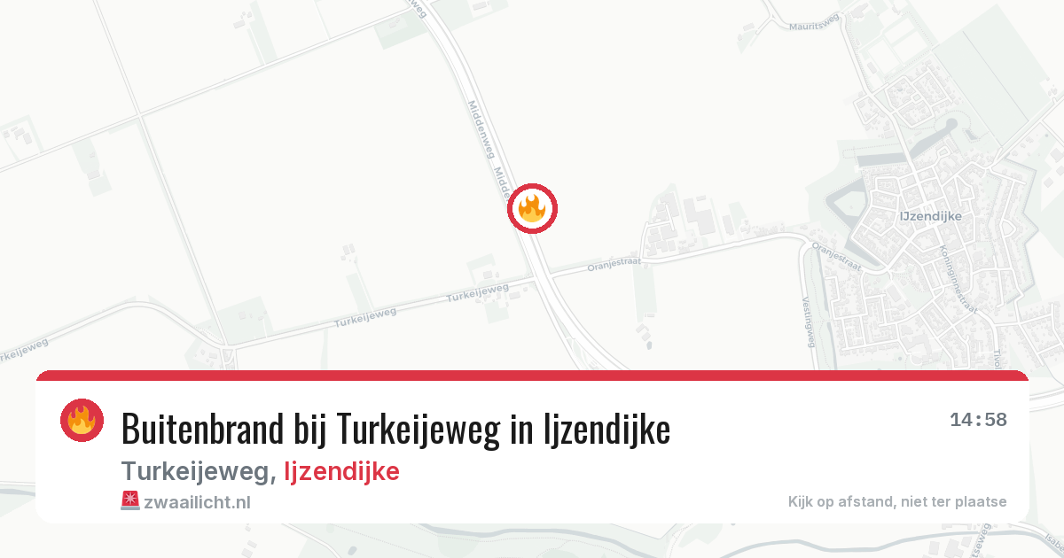Buitenbrand bij Turkeijeweg in Ijzendijke — 8 jun 2026