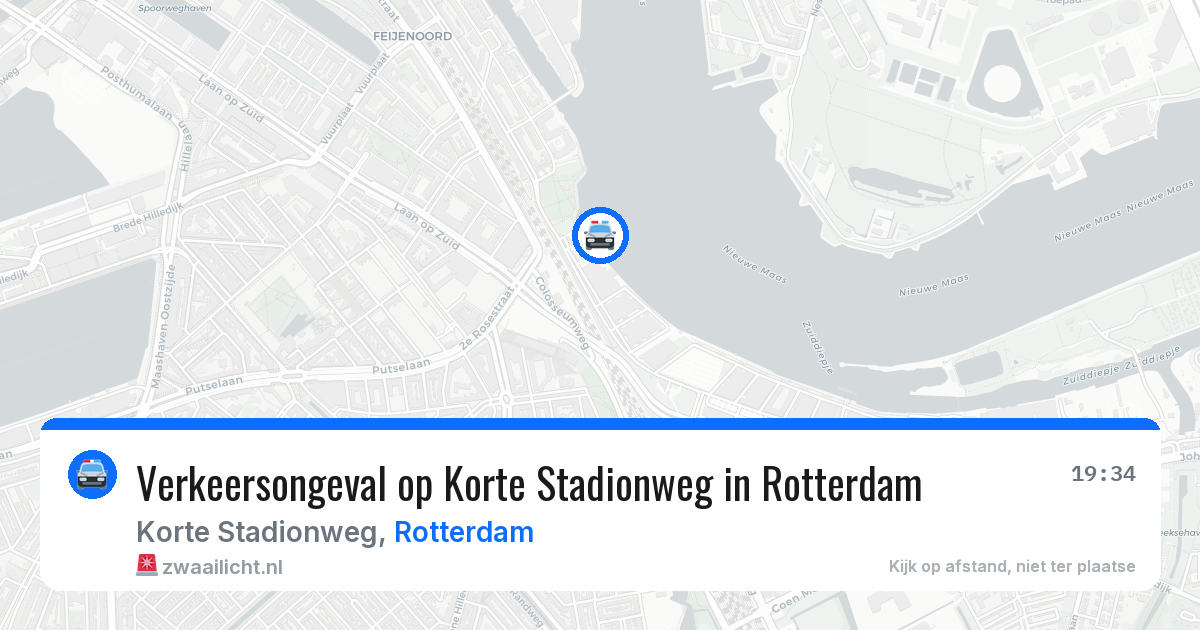 Verkeersongeval op Korte Stadionweg in Rotterdam — 16 jul 2026