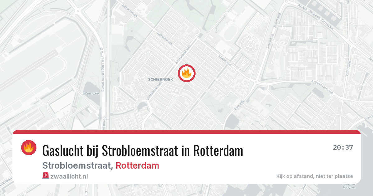 Gaslucht bij Strobloemstraat in Rotterdam — 7 jun 2026