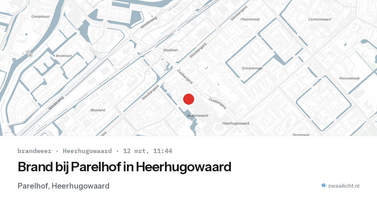 Brand bij Parelhof in Heerhugowaard — 12 mrt 2026