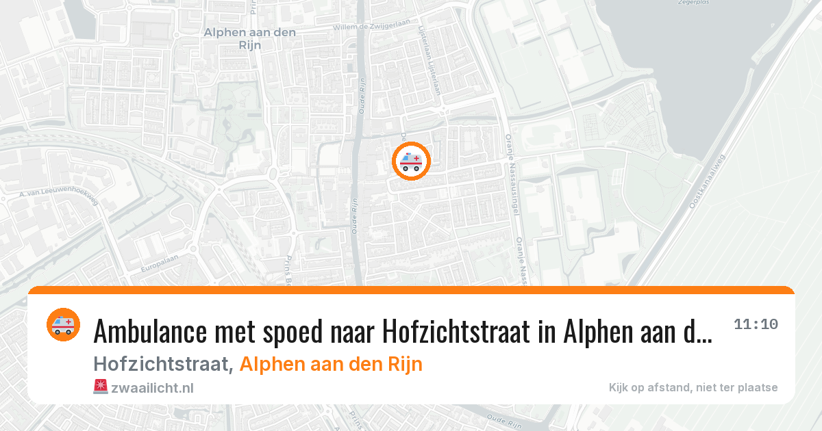 Ambulance met spoed naar Hofzichtstraat in Alphen aan den Rijn — 21 jun 2026