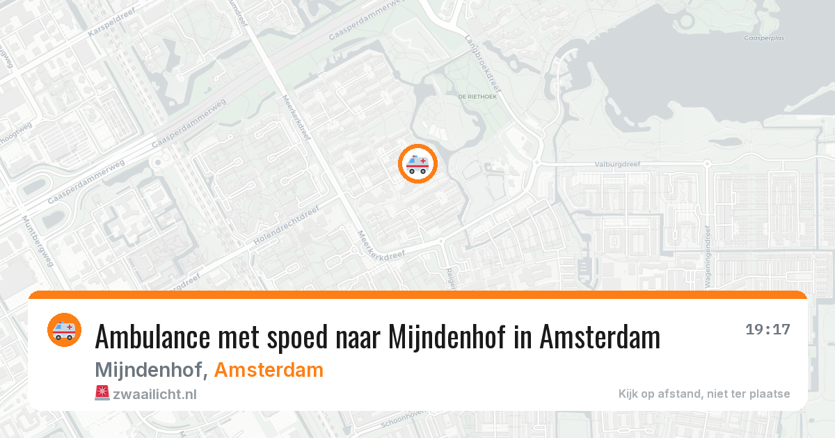 Ambulance met spoed naar Mijndenhof in Amsterdam — 12 aug 2026